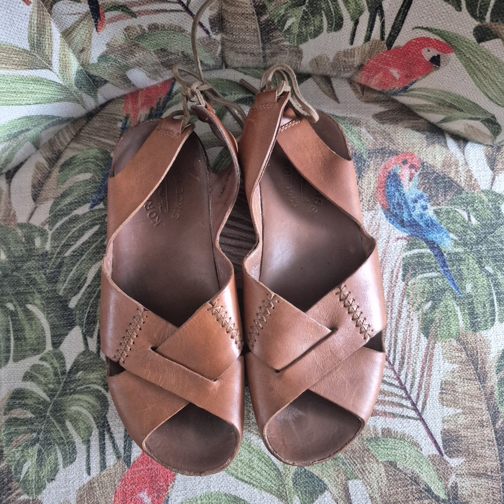 Kork-Ease Leather Rebecca Sandals Tobacco Size 7.5